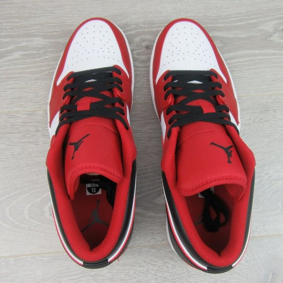 Air Jordan 1 Low Bulls Black Gym Red Shoes Mens Size 13 NEW - Picture 9 of 14